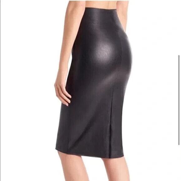 Commando Faux Leather Straight & Pencil Midi Skirt Women's Black Size X-Large - Picture 1 of 5